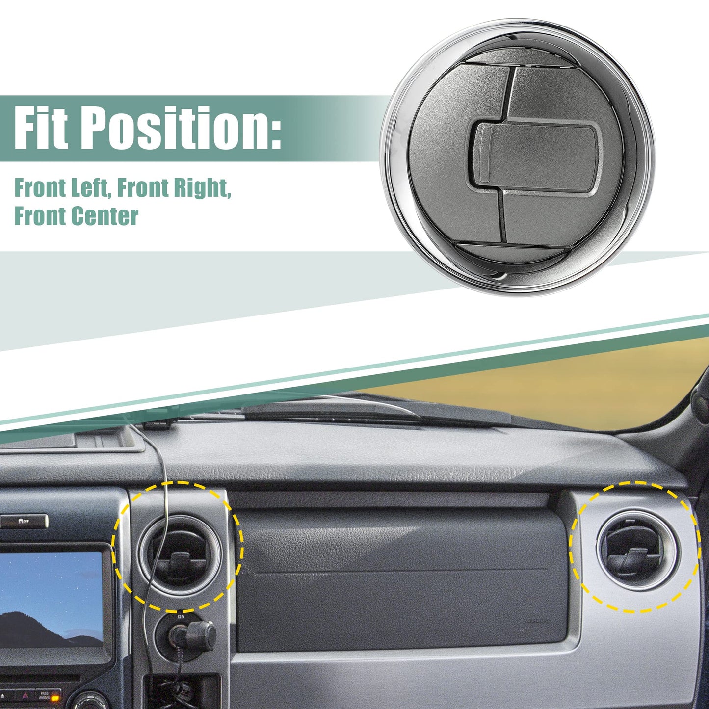 AC Heater Air Outlet Dashboard Vent Louvre 9L3Z19893CA Compatible for 2009-2014 Ford F150