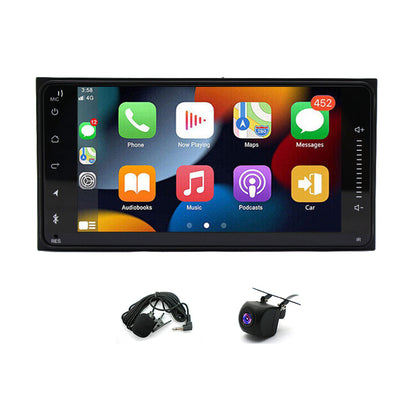 CarPlay & Android Auto Car Stereo for Toyota Universal (Fits Corolla) – 7" Dual Touchscreen, Android 13, 2+32GB, AHD Backup Camera & Microphone