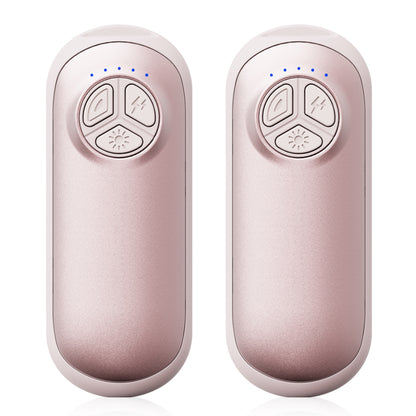 2er-Pack wiederaufladbare Handwärmer mit Taschenlampe – 5 Heizstufen, tragbarer Taschenwärmer zum Skifahren und für Outdoor-Aktivitäten, ideales Wintergeschenk für Damen und Herren