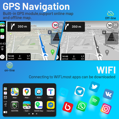 9Inch Car-play Car Stereo Radio GPS Navigation Compatible for Ram 1500 2500 3500 2013-2019 Android 13