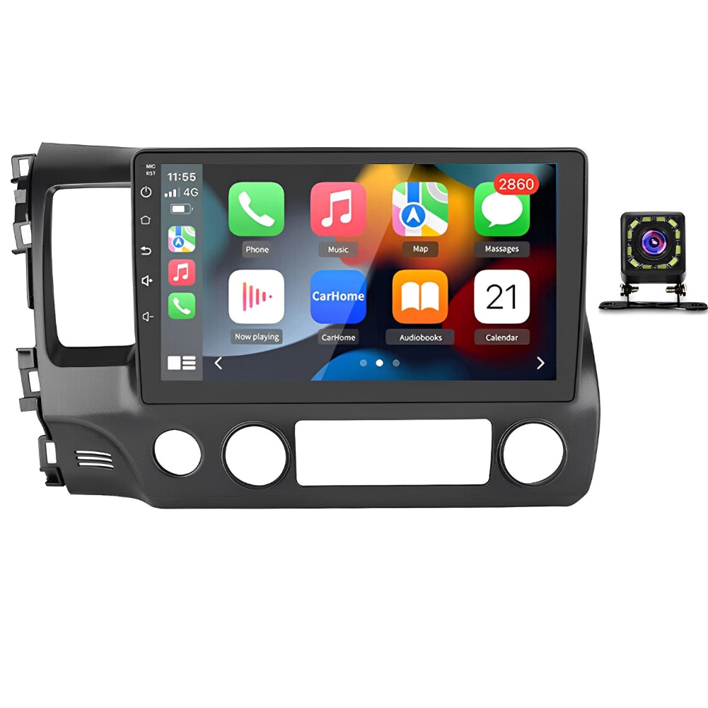 Android 13 Car Stereo for Honda Civic (2006–2011) – 10" Touchscreen, CarPlay & Android Auto, 2+32GB, 12-LED Backup Camera, Left-Hand Drive Compatible