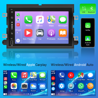 Android 13 Car Stereo for Ford F250 (2004–2014) – 7" Touchscreen, Built-in CarPlay & Android Auto, 2GB+32GB, Bluetooth, AHD Backup Camera Support