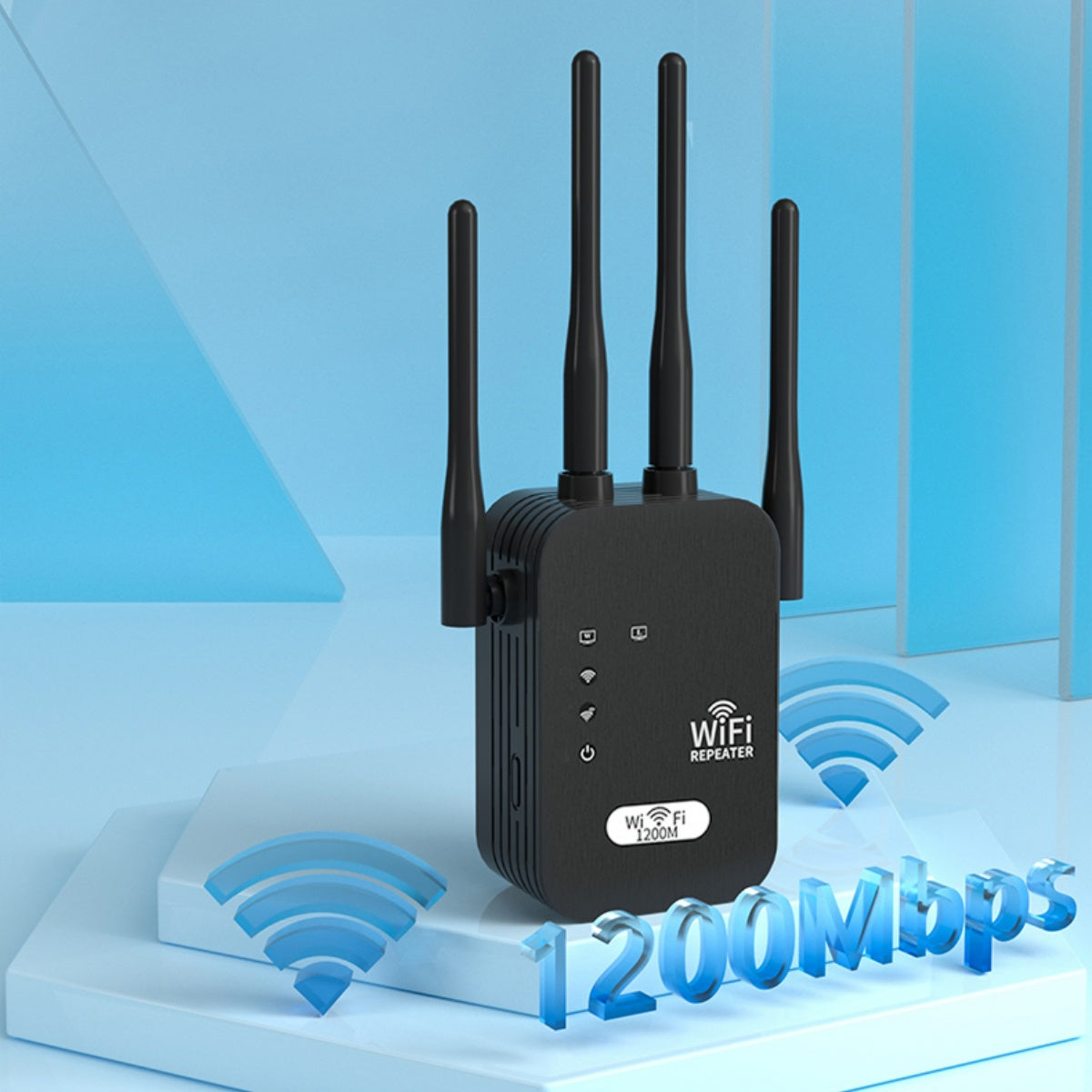 WLAN-Repeater mit 1200 Mbit/s – Drahtloser Signalverstärker – Einfache Einrichtung für Zuhause, Büro, Klassenzimmer – Starke Signalreichweite – Gaming-Ausrüstung