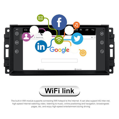 Android 13 Car Stereo for Jeep Wrangler 2007–2017 – 7" Touchscreen with Wireless CarPlay, Android Auto, GPS, Bluetooth, 2+32GB, AHD Backup Camera Also compatible with select Chrysler & Dodge models.