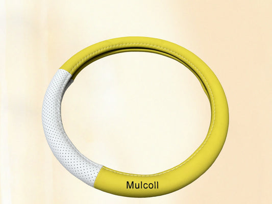 Mulcoll Microfiber Leather Steering Wheel Cover – Automotive Interior Trim, Universal Steering Wheel Protector for Cars & SUVs, Anti-Slip Type 5