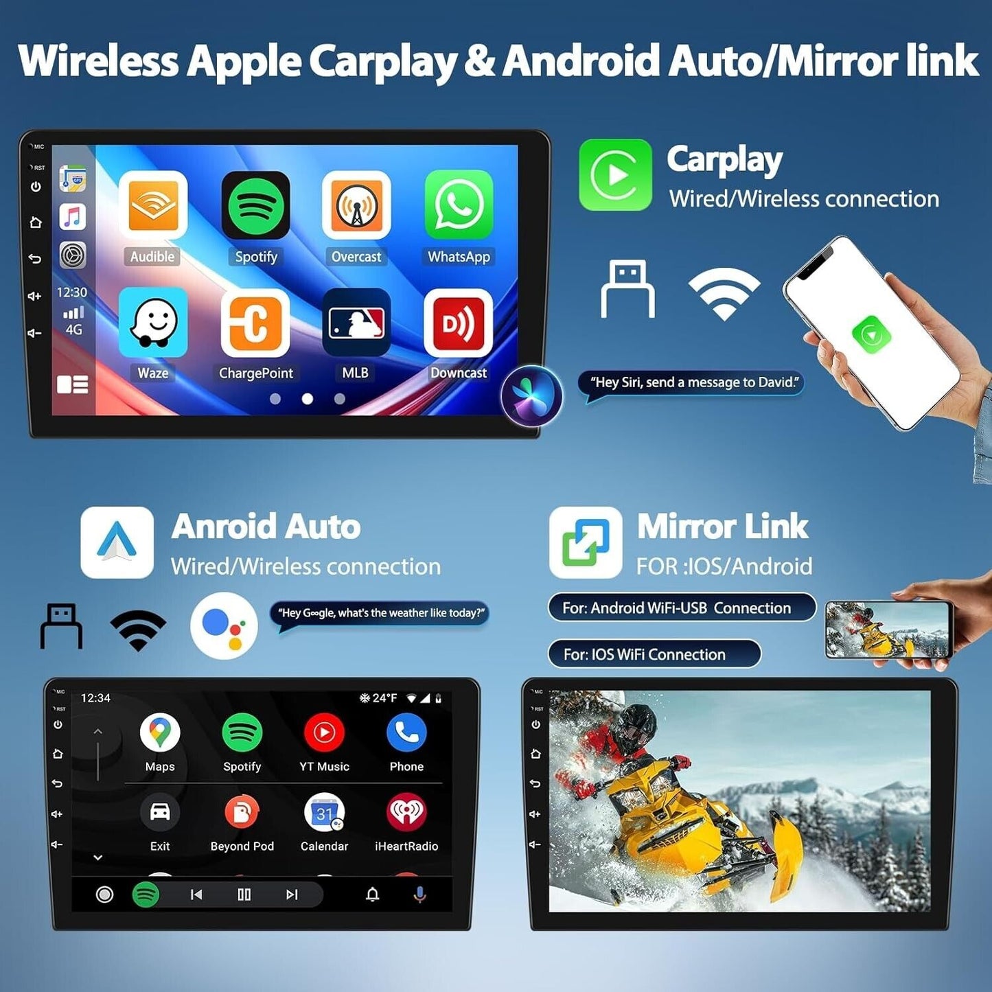 Android 13 Car Stereo for Jeep Wrangler 2007–2017 – 7" Touchscreen with Wireless CarPlay, Android Auto, GPS, Bluetooth, 2+32GB, AHD Backup Camera Also compatible with select Chrysler & Dodge models.