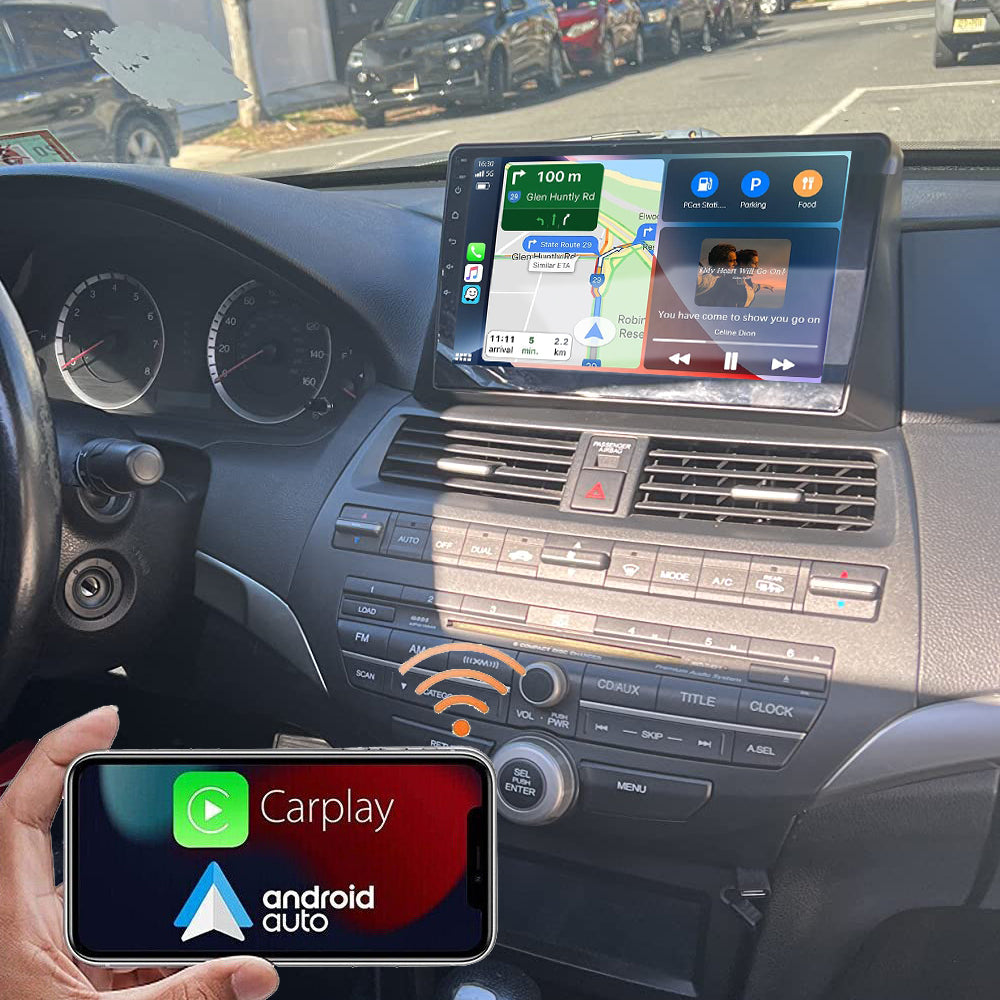 Android 13 Car Stereo for Honda Accord (2008–2013) – 10" Touchscreen, Built-in CarPlay & Android Auto, 2+32GB, Short License Plate Backup Camera