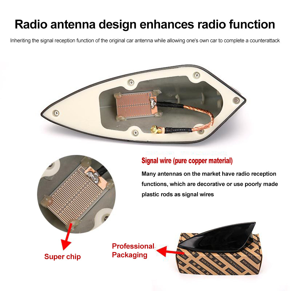 TukboTech  Empennages Car Shark Fin Antenna Cover Universal Roof Mount Antenna Radio Signal Roof Aerial Decoration Antenna Cover with Adhesive Tape for Vehicle Car Truck SUV