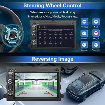 Android 13 Car Radio (2G+32G) Compatible for Ford F150 F250 F350 Fusion Edge Explorer Taurus Freestar, Car Stereo Audio with Wireless CarPlay/Android Auto SWC GPS WiFi Bluetooth FM RDS DSP