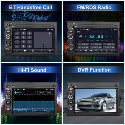 Android 13 Car Radio (2G+32G) Compatible for Ford F150 F250 F350 Fusion Edge Explorer Taurus Freestar, Car Stereo Audio with Wireless CarPlay/Android Auto SWC GPS WiFi Bluetooth FM RDS DSP