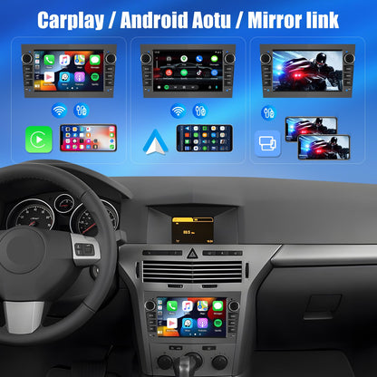 Android 13 Car Stereo for Opel/Vauxhall Astra Corsa (6-Button, Black) – 7" Touchscreen with Built-in Wireless CarPlay & Android Auto, 2+32GB, AHD Backup Camera & Microphone