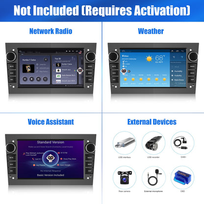 Android 13 Car Stereo for Opel/Vauxhall Astra Corsa (6-Button, Black) – 7" Touchscreen with Built-in Wireless CarPlay & Android Auto, 2+32GB, AHD Backup Camera & Microphone