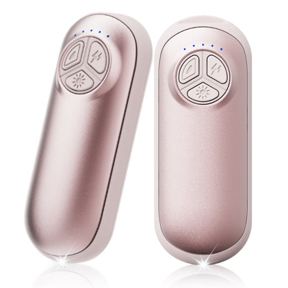 2er-Pack wiederaufladbare Handwärmer mit Taschenlampe – 5 Heizstufen, tragbarer Taschenwärmer zum Skifahren und für Outdoor-Aktivitäten, ideales Wintergeschenk für Damen und Herren