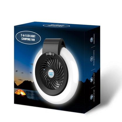 Rechargeable Camping Fan with LED Light – Portable, Lightweight & Long Battery Life for Outdoor Adventures