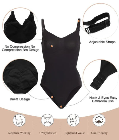 Women's Shapewear Bodysuit Tummy Control Body Shaper Seamless Sculpting Snatched Waist Body Suit