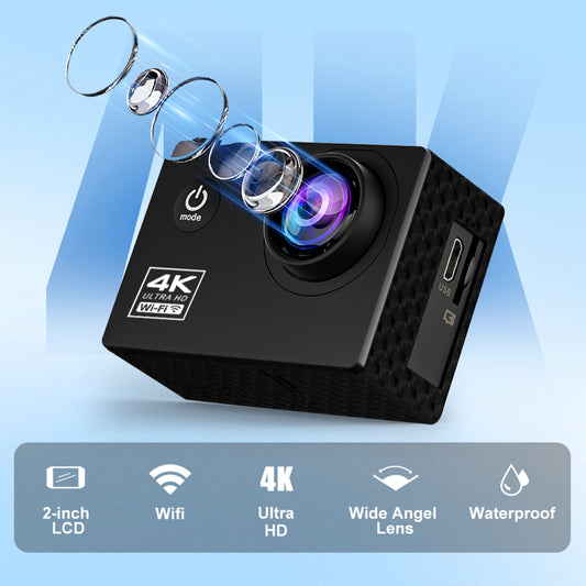 4K Action Camera 1080P/30FPS WiFi 2.0" 170D Underwater Waterproof Helmet Video Recording Camera Sports Cameras Outdoor Mini Cam