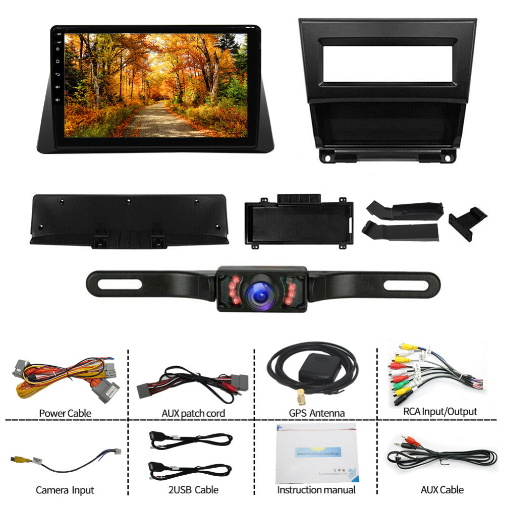 Android 13 Car Stereo for Honda Accord (2008–2013) – 10" Touchscreen, Built-in CarPlay & Android Auto, 2+32GB, Short License Plate Backup Camera