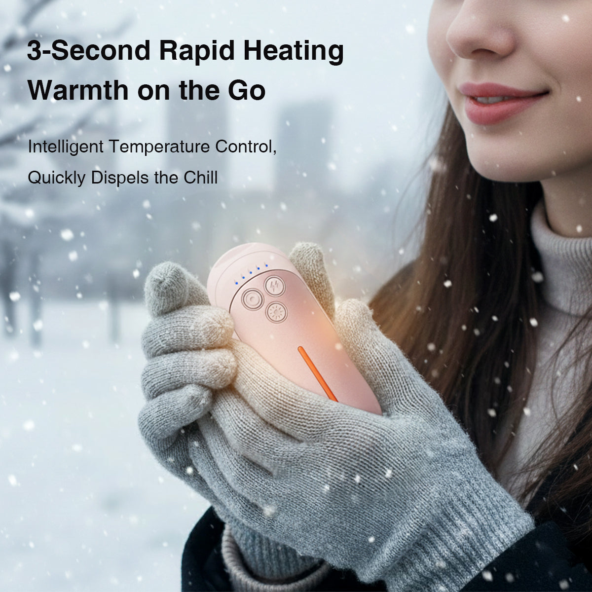 Elektrischer Handwärmer im 2er-Pack, 5 Heizstufen + Taschenlampe, tragbar für Taschenhandschuhe, Geschenkidee zu Weihnachten, Winter-Must-have, Outdoor, für Damen und Herren