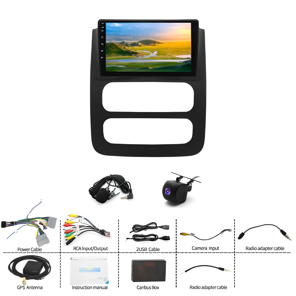 Android 13 Car Stereo Radio 2G RAM & 32G ROM Wireless CarPlay & Android Auto & GPS Navi & Bluetooth & Wi-Fi Compatible for 2003-05 RAM 1500 2500 3500 Truck