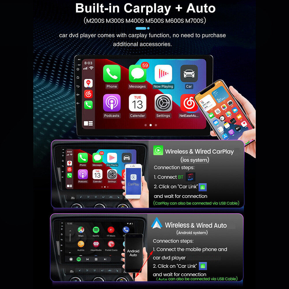 Android 13 Car Stereo for Honda Civic (2006–2011) – 10" Touchscreen, CarPlay & Android Auto, 2+32GB, 12-LED Backup Camera, Left-Hand Drive Compatible
