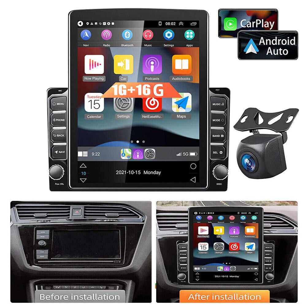 9.7in CarPlay Radio Car Stereo Radio Android 10.0 GPS Wifi 2DIN with Camera