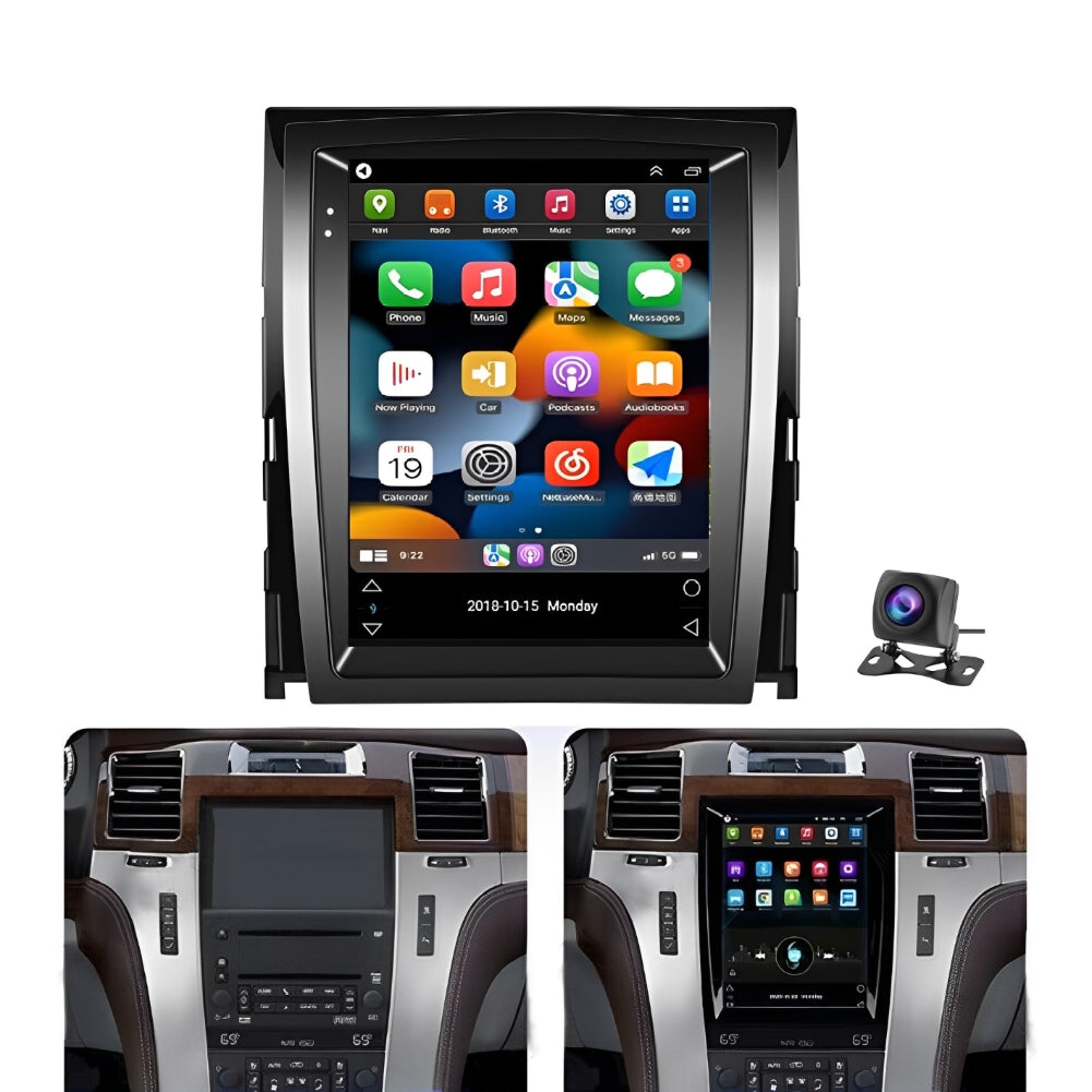 CarPlay & Android Auto Car Stereo for Cadillac Escalade/SLS (2007–2012) – 9.7" Touchscreen, Android 13, 2+32GB, Long License Plate Backup Camera