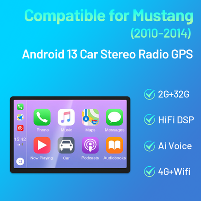 10Inch Car Stereo Radio GPS Navigation 2+32G Compatible for Mustang 2010-2014 Android 13