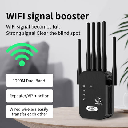Wi-Fi 6 Extender/Repeater Dualband-WLAN-Verstärker mit 6 Antennen, 1200 Mbit/s, WLAN-Signalverstärker für Heimbüro, kompatibel mit Wi-Fi 6, Plug-and-Play-Einrichtung