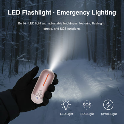 Elektrischer Handwärmer im 2er-Pack, 5 Heizstufen + Taschenlampe, tragbar für Taschenhandschuhe, Geschenkidee zu Weihnachten, Winter-Must-have, Outdoor, für Damen und Herren