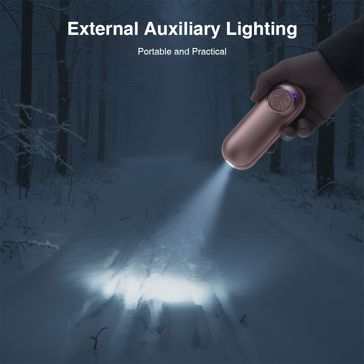 2er-Pack wiederaufladbare Handwärmer mit Taschenlampe – 5 Heizstufen, tragbarer Taschenwärmer zum Skifahren und für Outdoor-Aktivitäten, ideales Wintergeschenk für Damen und Herren