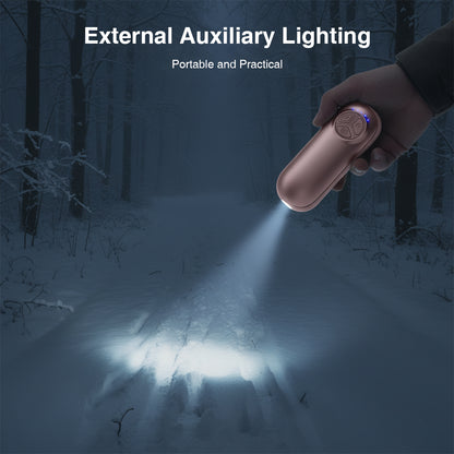 2er-Pack wiederaufladbare Handwärmer mit Taschenlampe – 5 Heizstufen, tragbarer Taschenwärmer zum Skifahren und für Outdoor-Aktivitäten, ideales Wintergeschenk für Damen und Herren