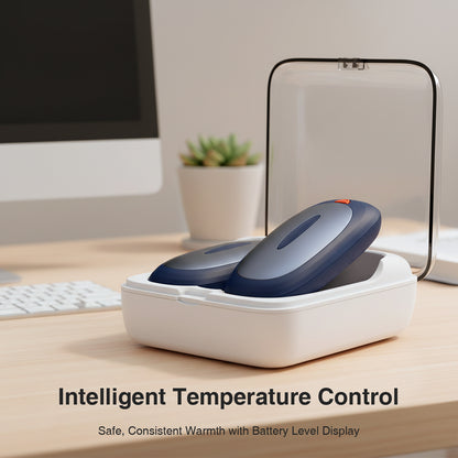 Intelligente KI-Handwärmer im 2er-Pack mit Ladeetui – Taschenwärmer, 3 Heizstufen, schnelles Aufheizen, luxuriöses Geschenk für Winter, Reisen & Outdoor-Aktivitäten, tragbares Weihnachtsgeschenk