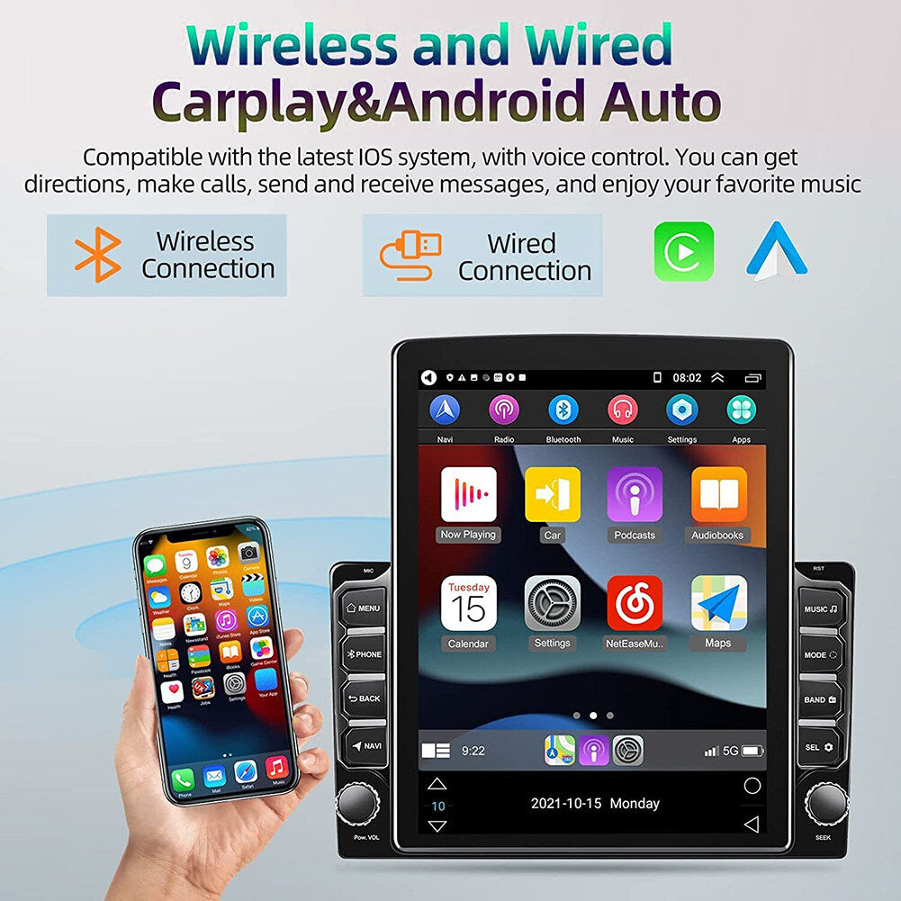 9.7in CarPlay Radio Car Stereo Radio Android 10.0 GPS Wifi 2DIN with Camera