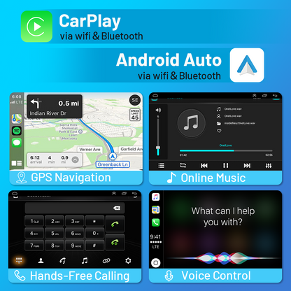 Android 13 Car Stereo for Toyota Corolla (2006–2013) – 9" Touchscreen with Wireless CarPlay, Android Auto, GPS, Bluetooth, 2+32GB