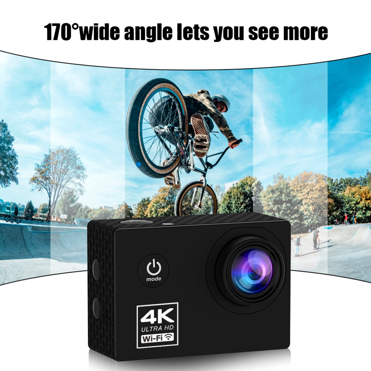 4K Action Camera 1080P/30FPS WiFi 2.0" 170D Underwater Waterproof Helmet Video Recording Camera Sports Cameras Outdoor Mini Cam