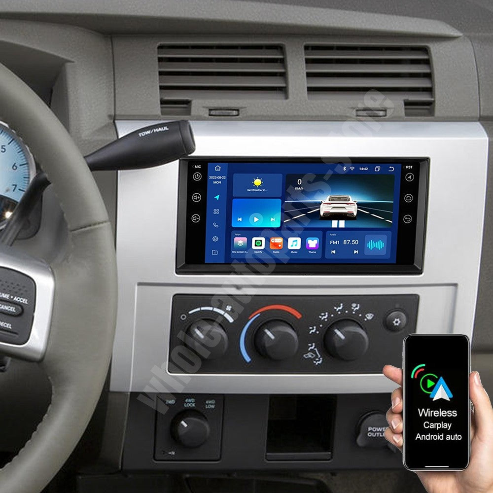 Android 13 Car Stereo for Jeep Wrangler 2007–2017 – 7" Touchscreen with Wireless CarPlay, Android Auto, GPS, Bluetooth, 2+32GB, AHD Backup Camera Also compatible with select Chrysler & Dodge models.