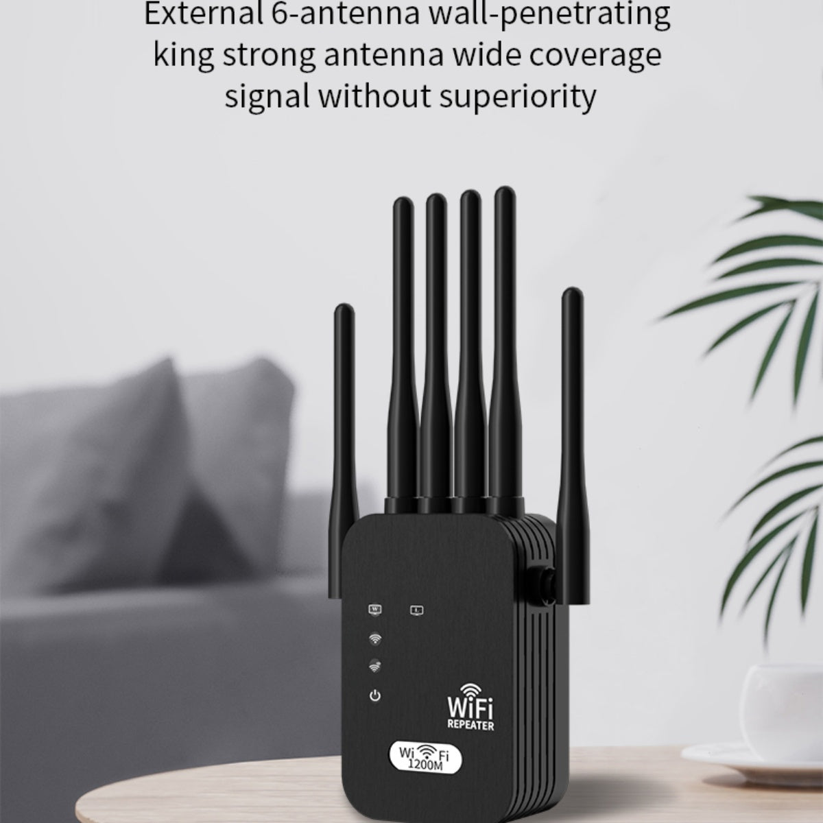 Wi-Fi 6 Extender/Repeater Dualband-WLAN-Verstärker mit 6 Antennen, 1200 Mbit/s, WLAN-Signalverstärker für Heimbüro, kompatibel mit Wi-Fi 6, Plug-and-Play-Einrichtung