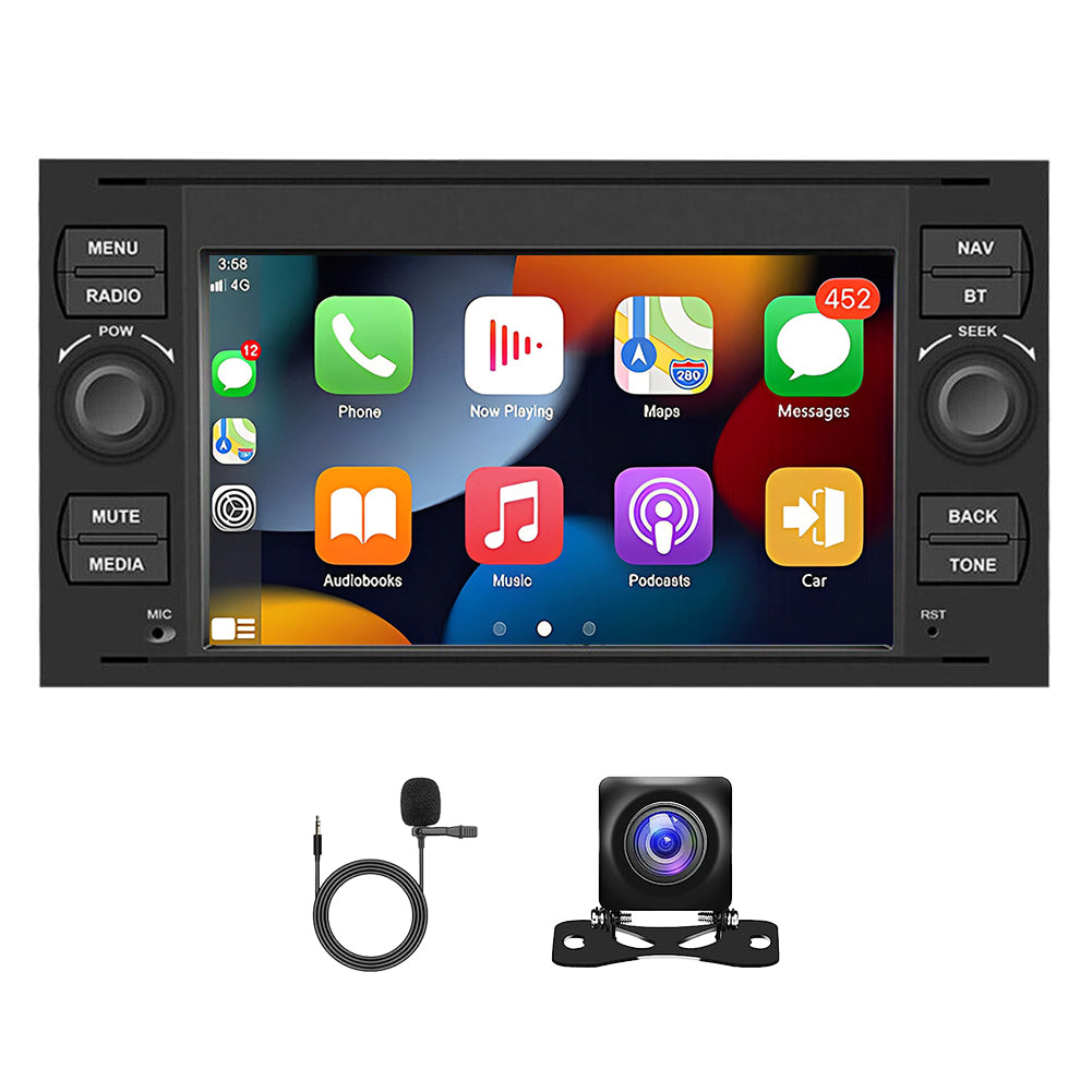 Android 13 Car Stereo for Ford Transit (Universal Model) – 7" Touchscreen with Built-in Wireless CarPlay & Android Auto, 4+64GB, AHD Rear Camera & Microphone