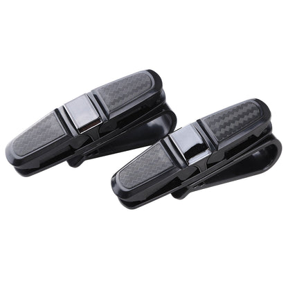 2 Pack Car Sun Visor Glasses Holders, Sunglasses Eyeglasses Mount with Ticket Card Clip – Black