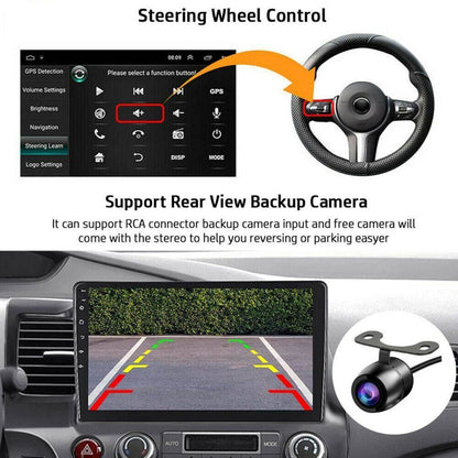 Android 13 Car Stereo for Honda Civic (2006–2011) – 10" Touchscreen, CarPlay & Android Auto, 2+32GB, 12-LED Backup Camera, Left-Hand Drive Compatible