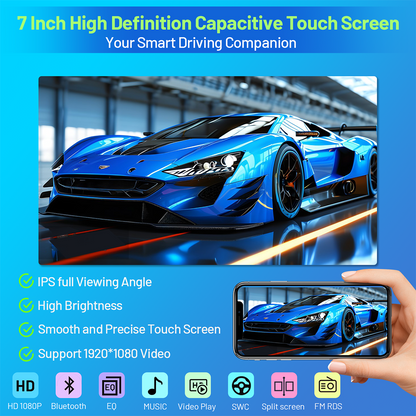 Android 13 Car Stereo for Ford F250 (2004–2014) – 7" Touchscreen, Built-in CarPlay & Android Auto, 2GB+32GB, Bluetooth, AHD Backup Camera Support