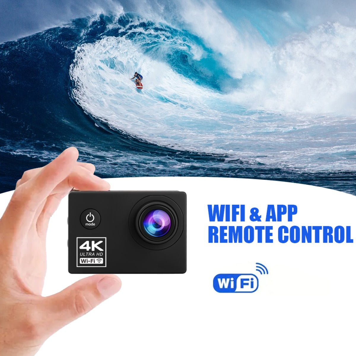 4K Action Camera 1080P/30FPS WiFi 2.0" 170D Underwater Waterproof Helmet Video Recording Camera Sports Cameras Outdoor Mini Cam