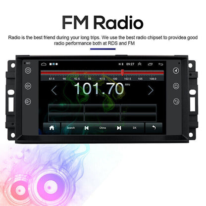 Android 13 Car Stereo for Jeep Wrangler 2007–2017 – 7" Touchscreen with Wireless CarPlay, Android Auto, GPS, Bluetooth, 2+32GB, AHD Backup Camera Also compatible with select Chrysler & Dodge models.