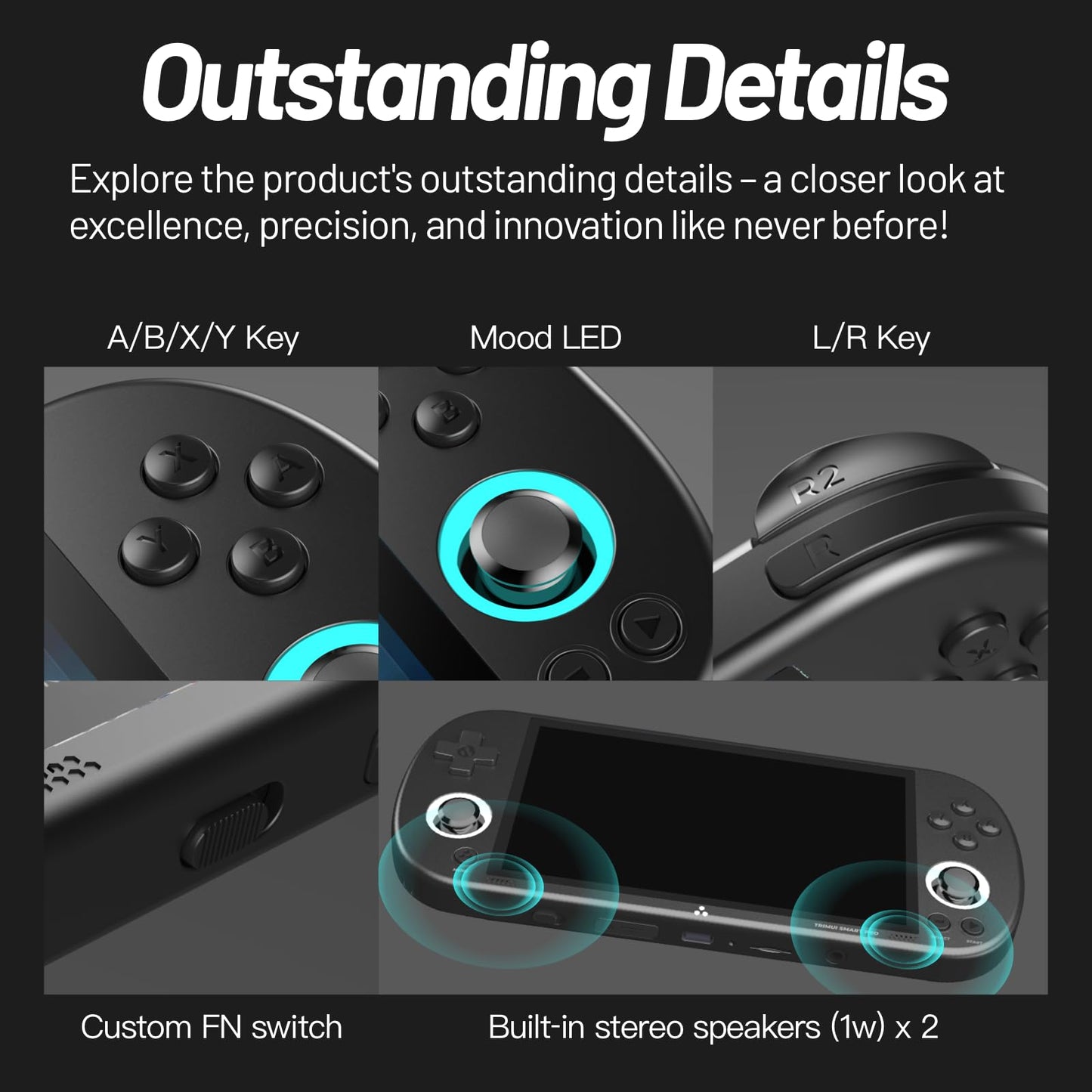 𝗧𝗿𝗶𝗺𝘂𝗶 Smart Pro Retro Game Console 4.96-Inches 720x1280 IPS Screen Built-in 256G TF Card Video Gaming Consoles 5000mAh Lithium Battery Supports Multiple Simulators Casual Game Console