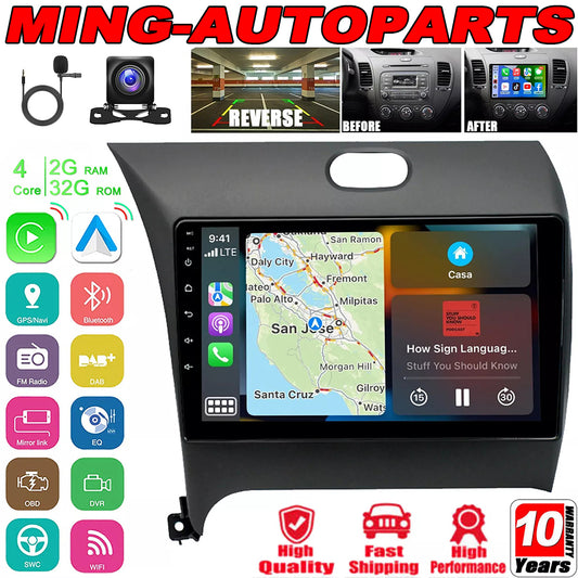 9Inch Car Stereo Radio Car-play GPS Navi Compatible for Kia K3 Cerato Forte 2013-2017 Android 13