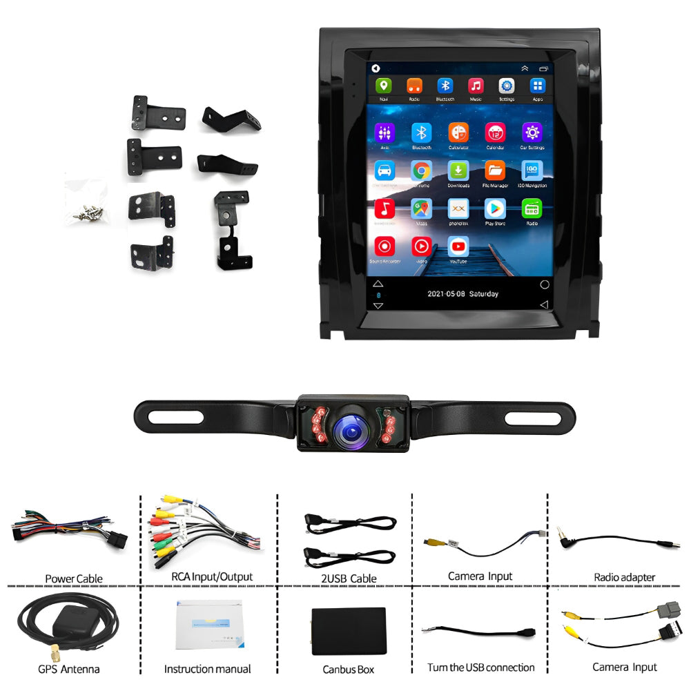 CarPlay & Android Auto Car Stereo for Cadillac Escalade/SLS (2007–2012) – 9.7" Touchscreen, Android 13, 2+32GB, Long License Plate Backup Camera