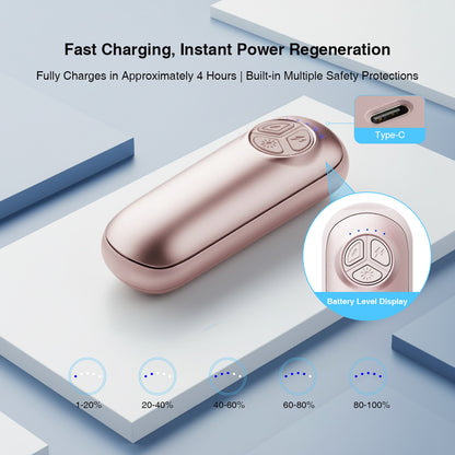 2er-Pack wiederaufladbare Handwärmer mit Taschenlampe – 5 Heizstufen, tragbarer Taschenwärmer zum Skifahren und für Outdoor-Aktivitäten, ideales Wintergeschenk für Damen und Herren