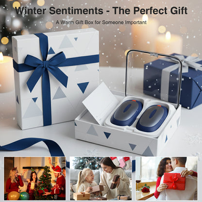 Intelligente KI-Handwärmer im 2er-Pack mit Ladeetui – Taschenwärmer, 3 Heizstufen, schnelles Aufheizen, luxuriöses Geschenk für Winter, Reisen & Outdoor-Aktivitäten, tragbares Weihnachtsgeschenk