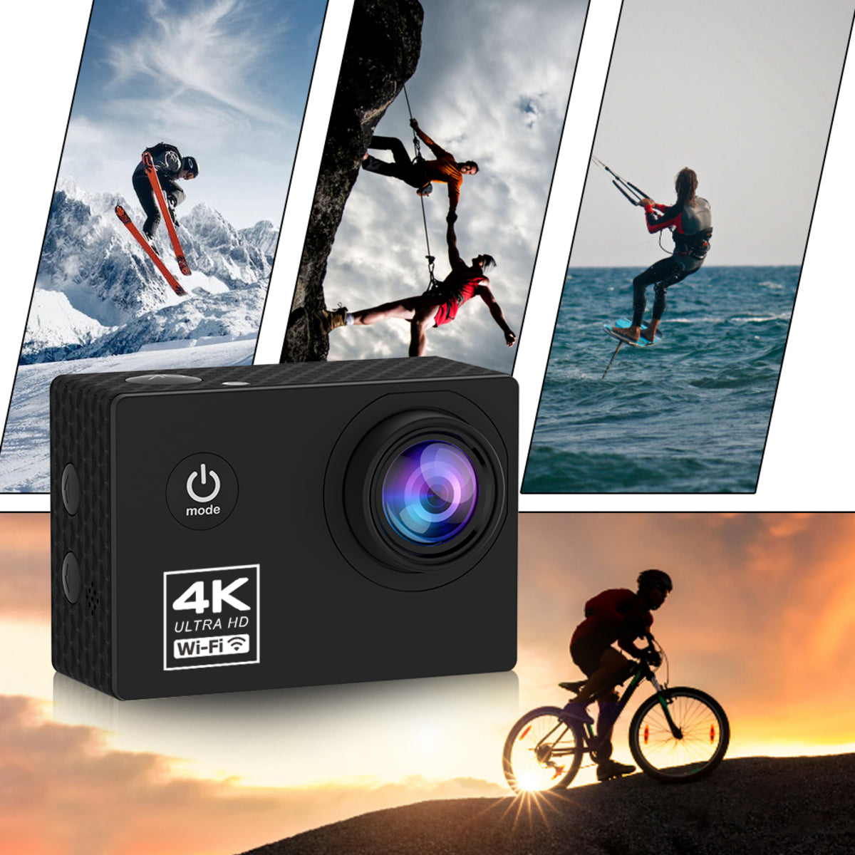 4K Action Camera 1080P/30FPS WiFi 2.0" 170D Underwater Waterproof Helmet Video Recording Camera Sports Cameras Outdoor Mini Cam