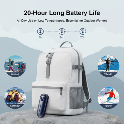 Elektrischer Handwärmer im 2er-Pack, 5 Heizstufen + Taschenlampe, tragbar für Taschenhandschuhe, Geschenkidee zu Weihnachten, Winter-Must-have, Outdoor, für Damen und Herren